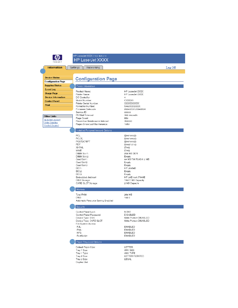 Configuration Page - HP LaserJet 4350 Printer series